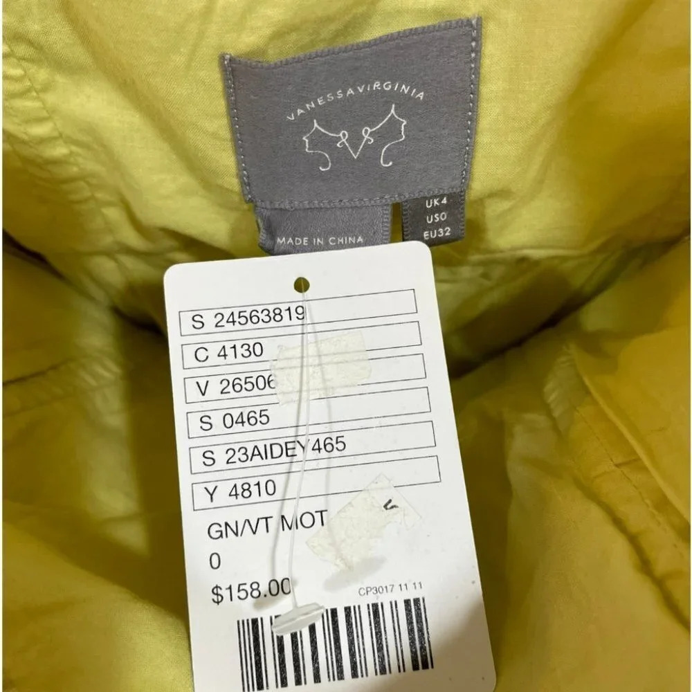 Anthropologie Vanessa Virginia Baxter Bay Fish Dress Size 0 Yellow‎ Cotton NWT - Picture 7 of 8